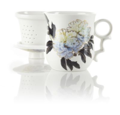 Blue Peony Infuser Tea Mug